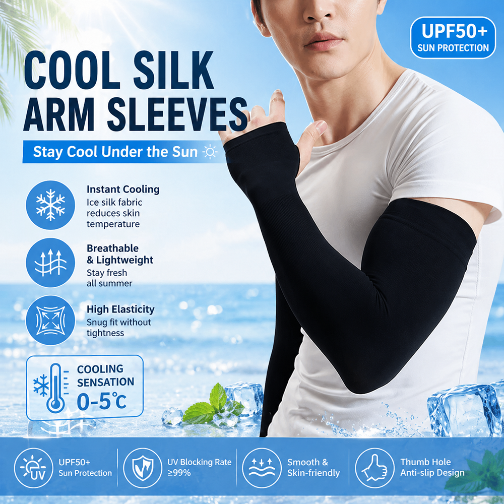 Sports Mask Breathable - Summer Cooling Ice Silk Arm Sleeves