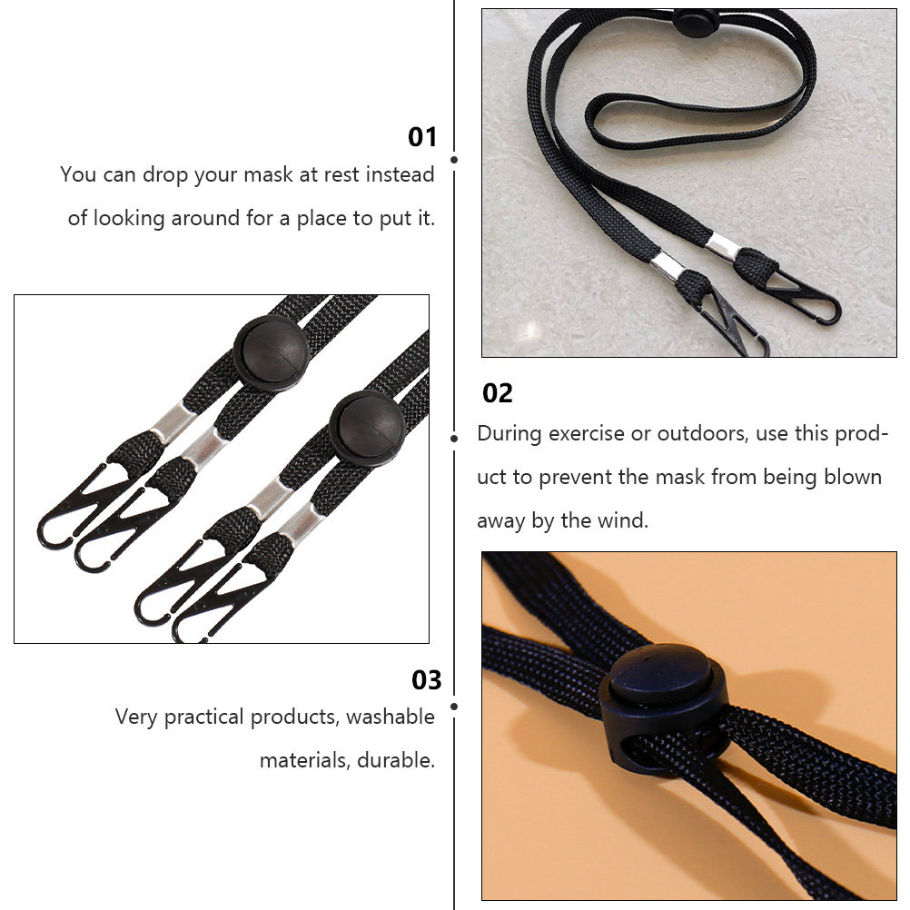 Mask Ear Saver Strap - 12Pcs Face Mask Lanyard Anti-Fall Adjustable