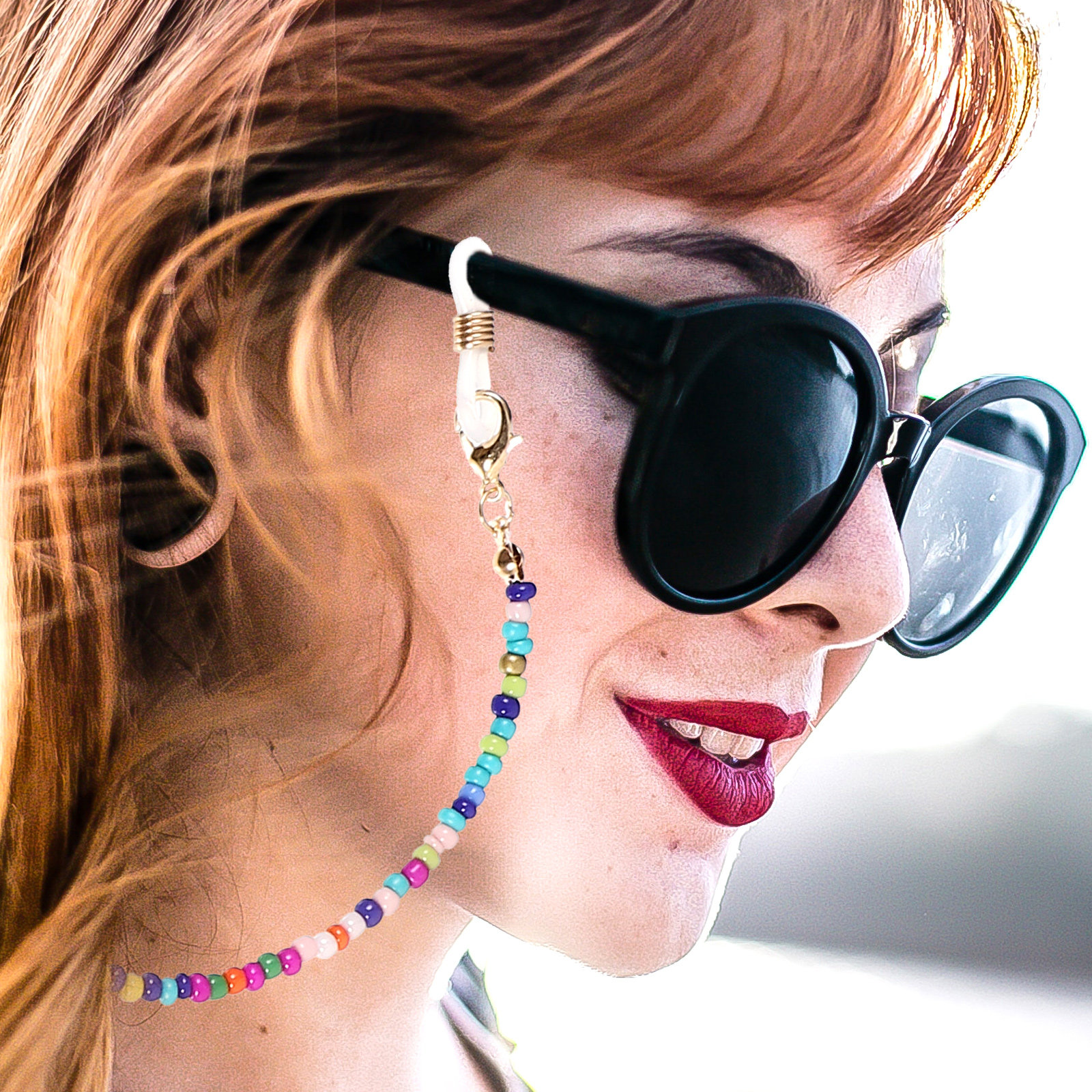 Mask Chain Holder - 5Pcs Eyeglass Chains Beaded Fashionable Mask