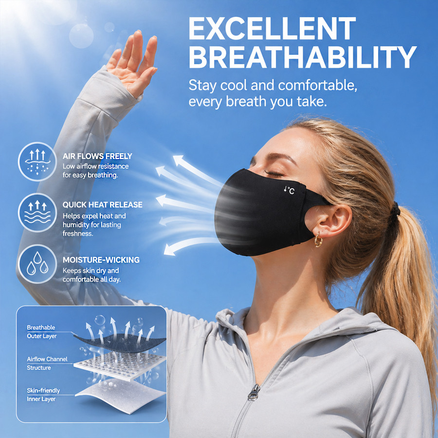 Cooling Summer Sun Mask Outdoo - Sports Mask Breathable บทวิจารณ์และราคา