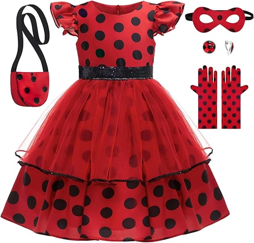 Girls Cosplay Costume Polka Do - Kids Face Mask บทวิจารณ์และราคา