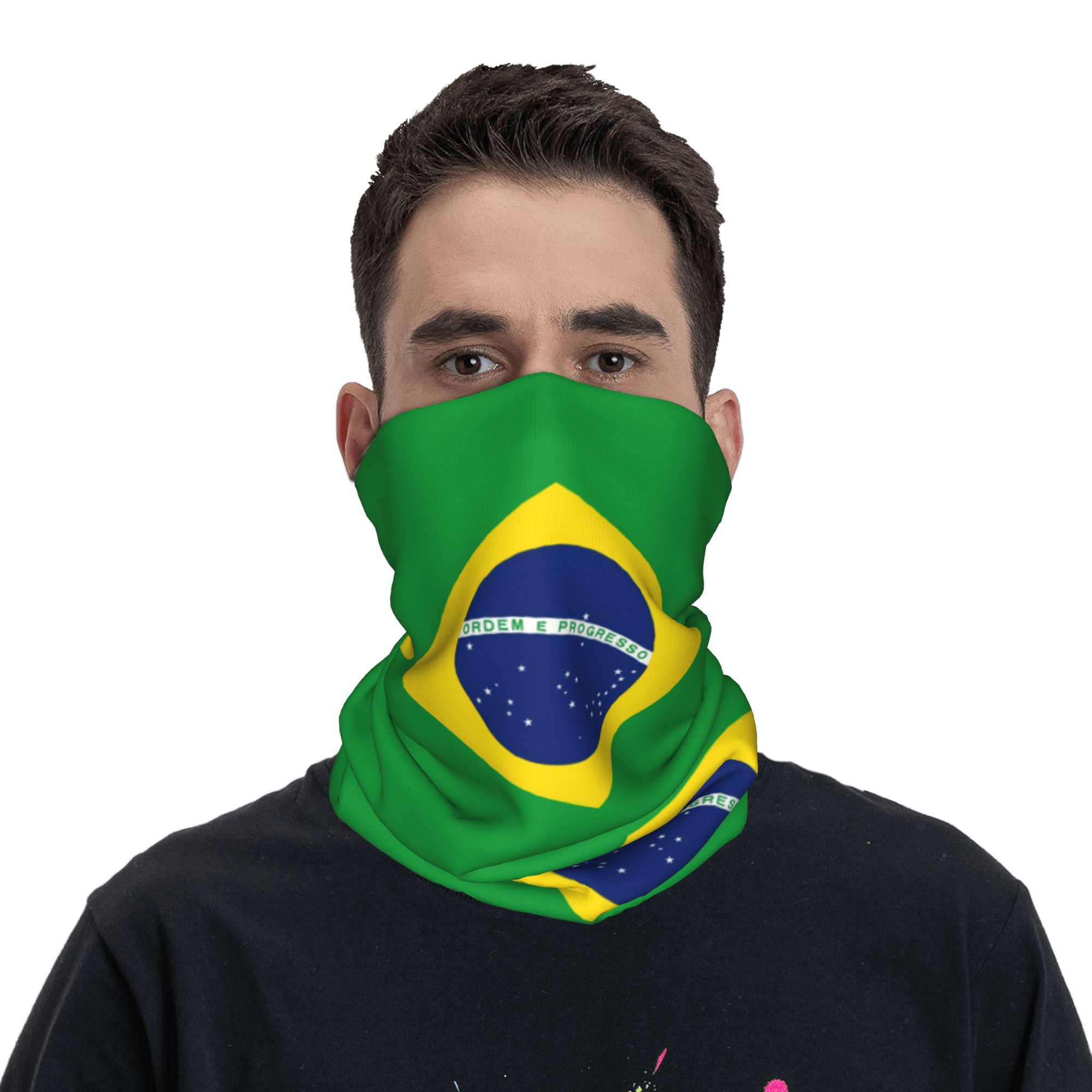 Custom Brazil Flag Bandana Nec - Neck Gaiter Face Cover บทวิจารณ์และราคา