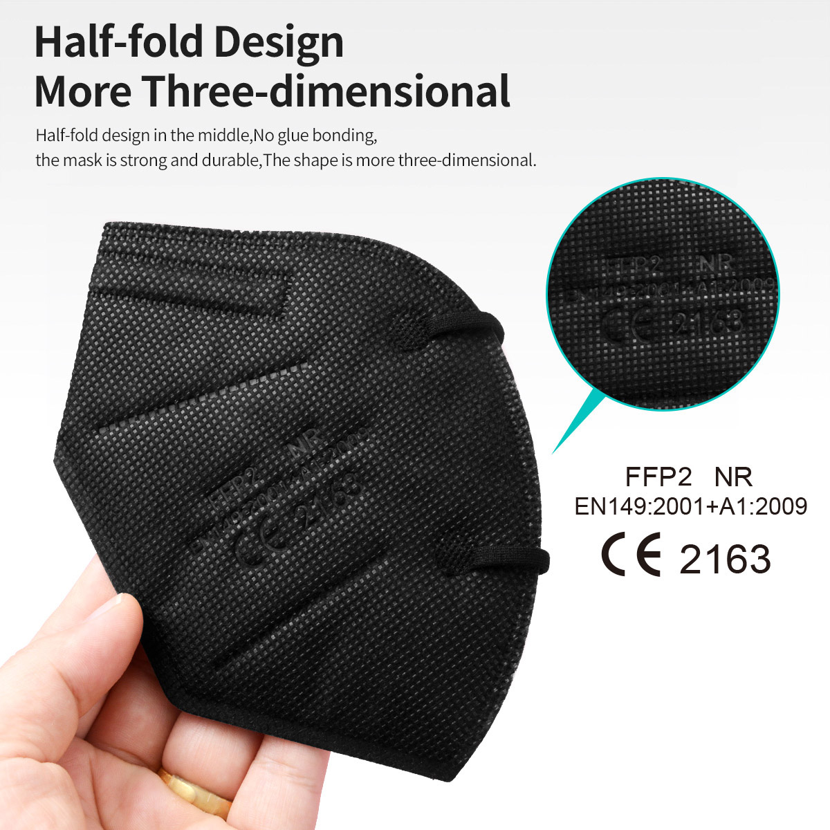 5Layer FFP2 Masks CE Approve K - Black Face Mask Pack บทวิจารณ์และราคา