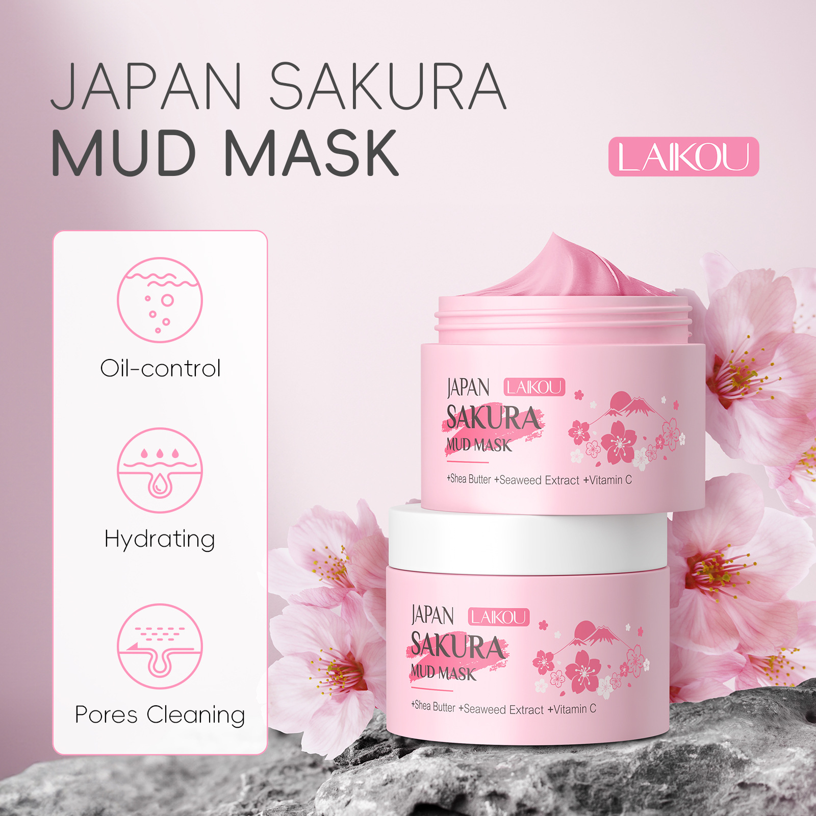 LAIKOU Sakura Clay Mask 25g 90 - Dust Mask Construction บทวิจารณ์และราคา