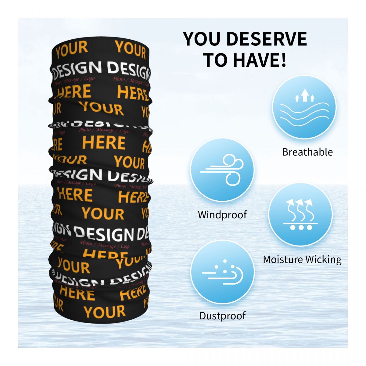 Custom Your Design Here Bandan - Neck Gaiter Face Cover บทวิจารณ์และราคา