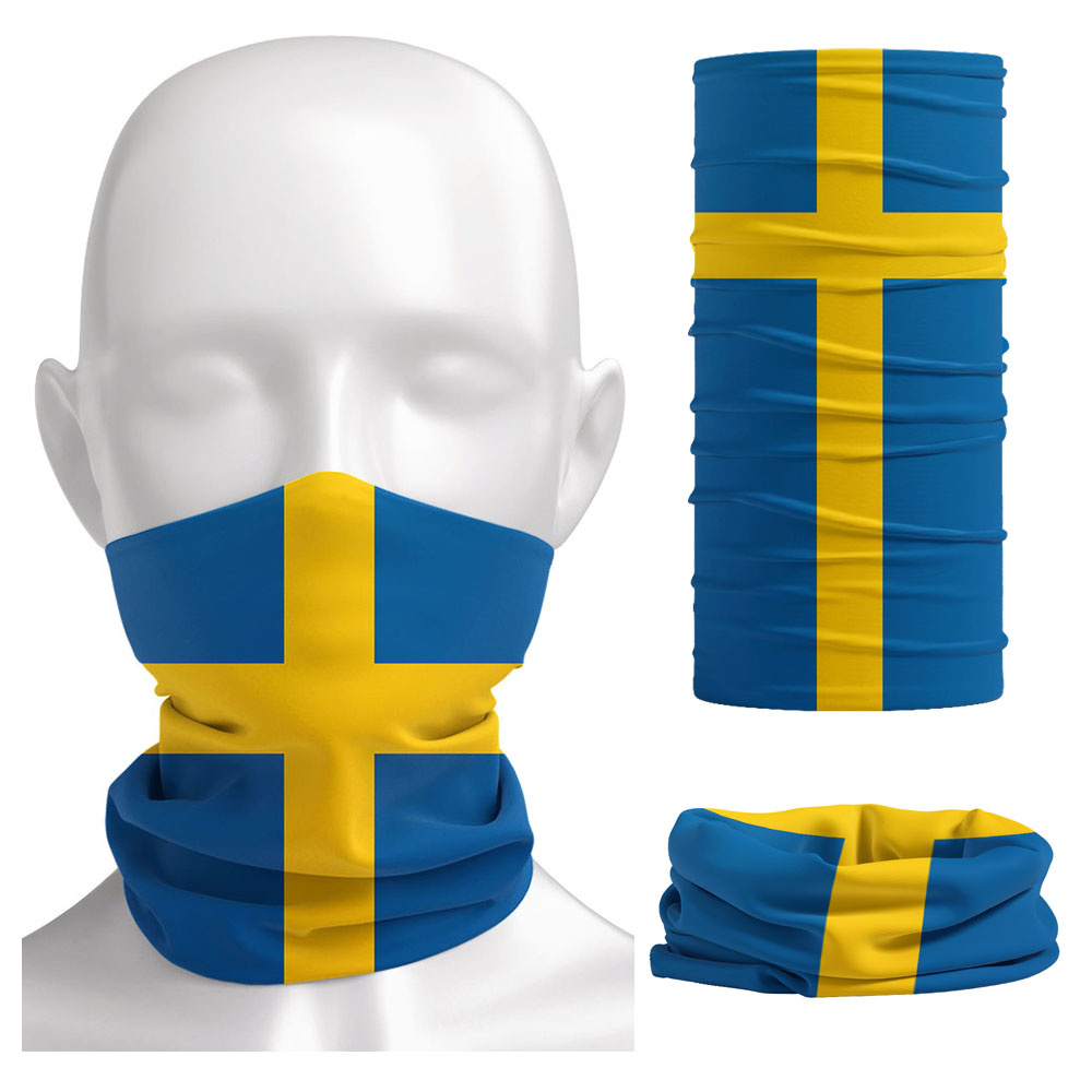 Sweden Flag Printed Bandana He - Neck Gaiter Face Cover บทวิจารณ์และราคา