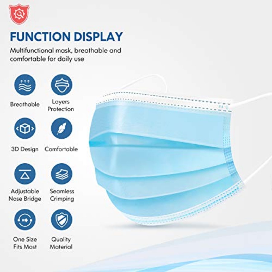 Face Mask Disposable Adults 3P - Disposable Mask Blue บทวิจารณ์และราคา