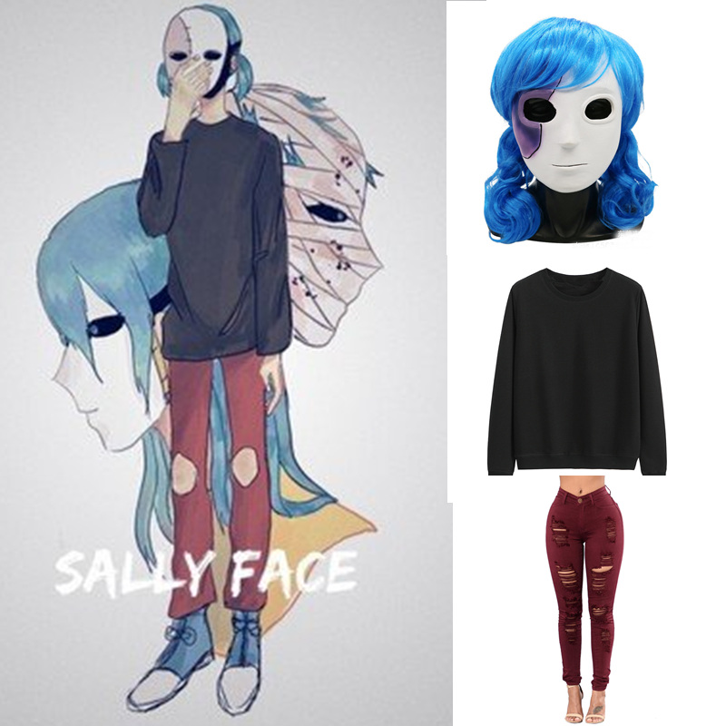 Hot  Anime Game Sally Face Cos - Black Face Mask Pack บทวิจารณ์และราคา