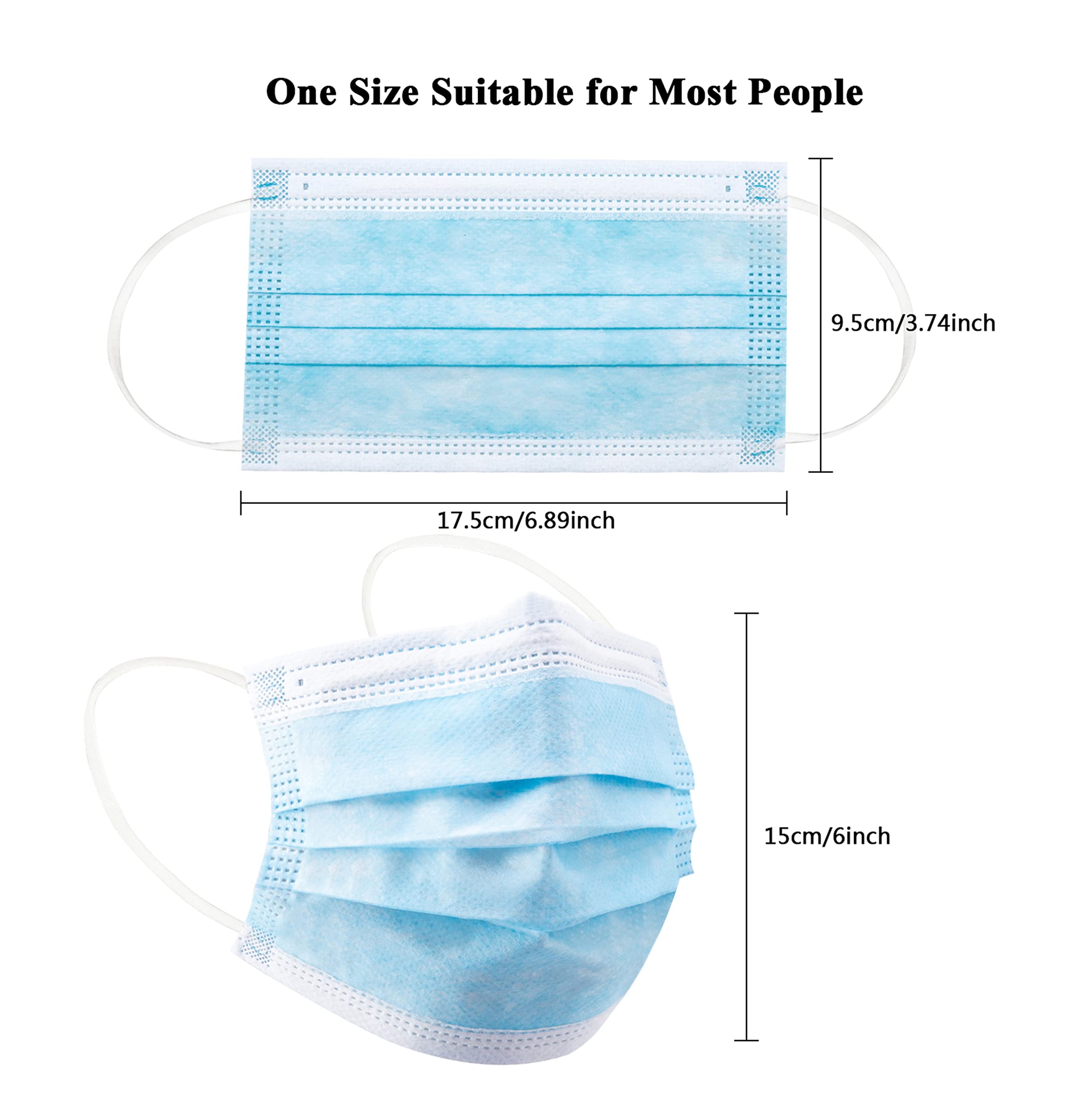 50/100 PCS Box Blue Face Masks - Disposable Mask Blue บทวิจารณ์และราคา
