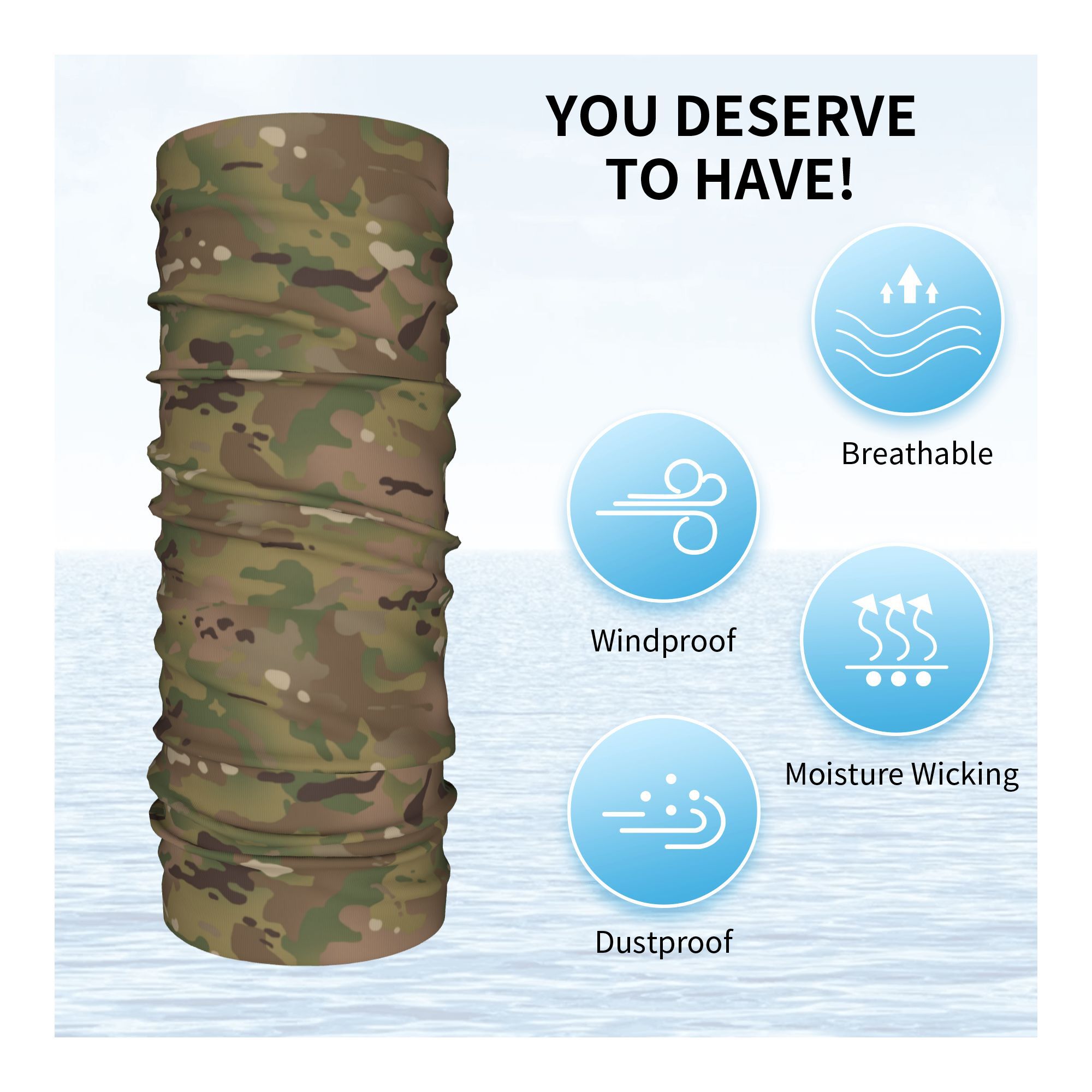 Custom Military Camouflage Pat - Neck Gaiter Face Cover บทวิจารณ์และราคา