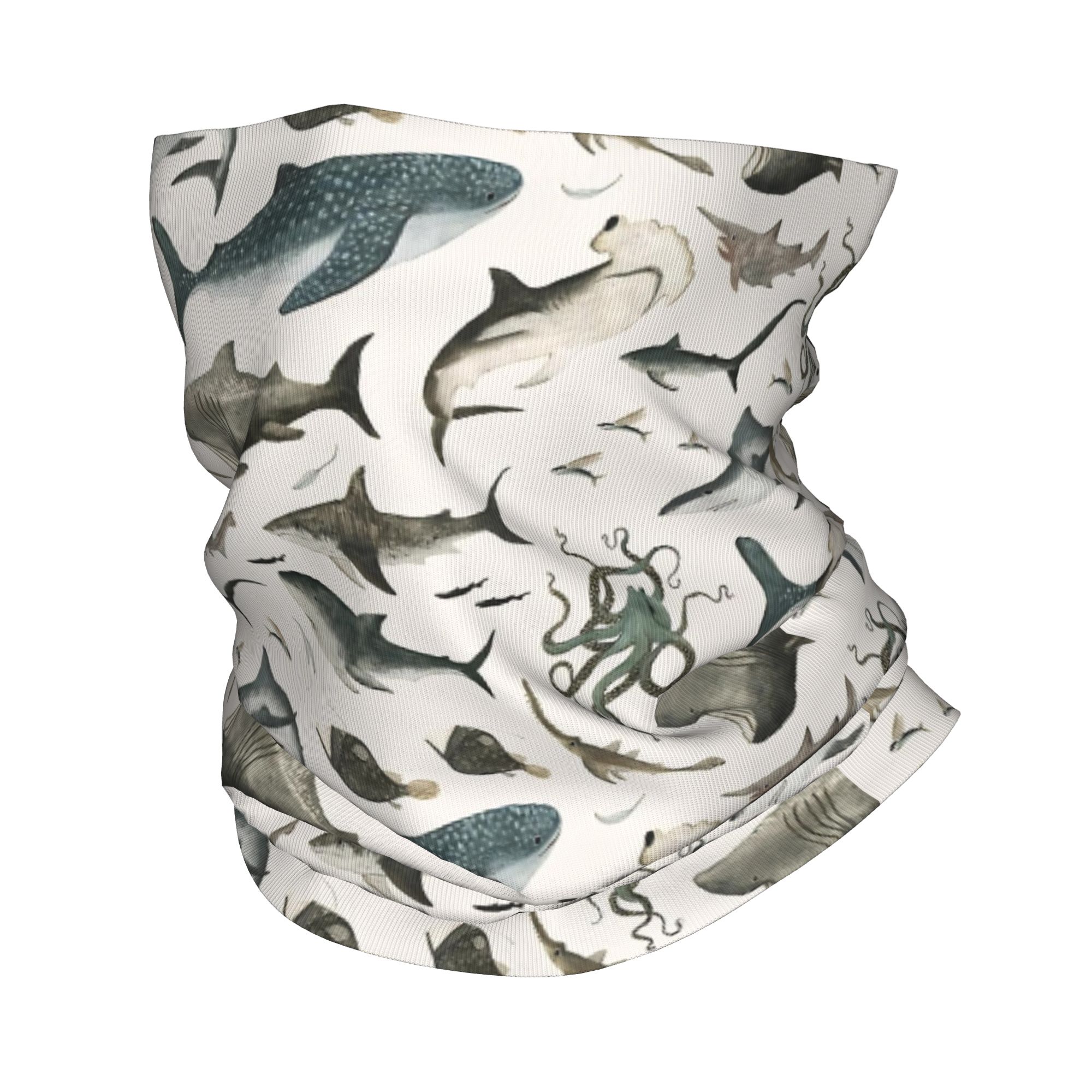 Shark Ocean Animal Sharks Band - Neck Gaiter Face Cover บทวิจารณ์และราคา