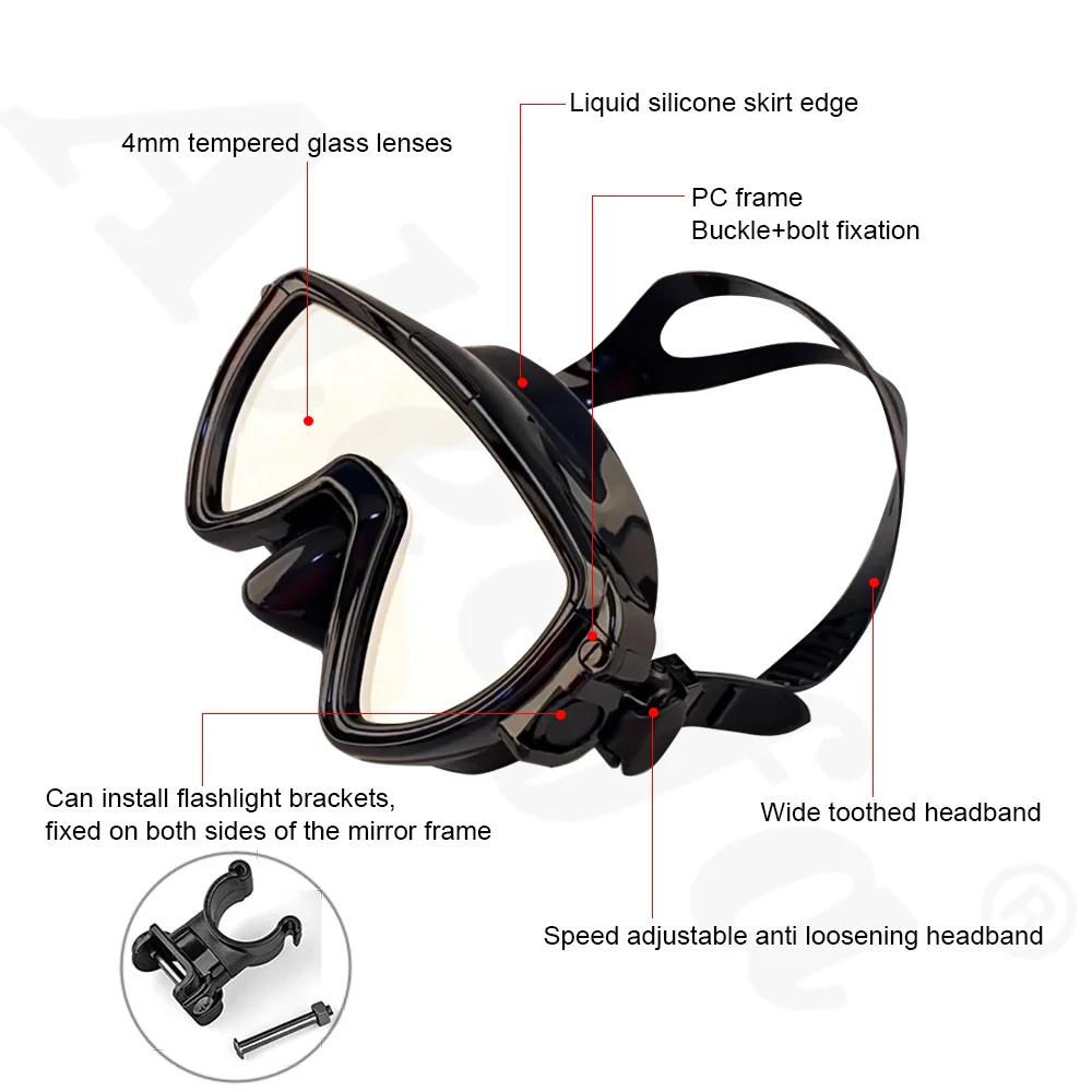 Scuba Diving Mask with flashli - Silicone Mask Bracket บทวิจารณ์และราคา
